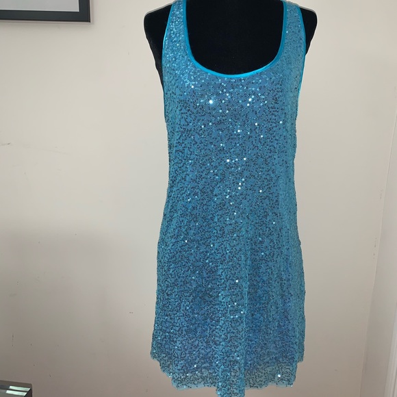 Victoria’s Secret Blue Sequin Tank Dress - Picture 1 of 8